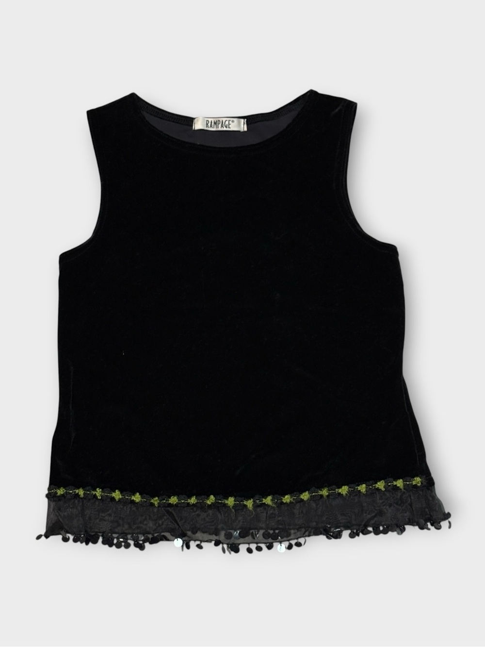 Rampage Velvet Sequin-Trim Tank